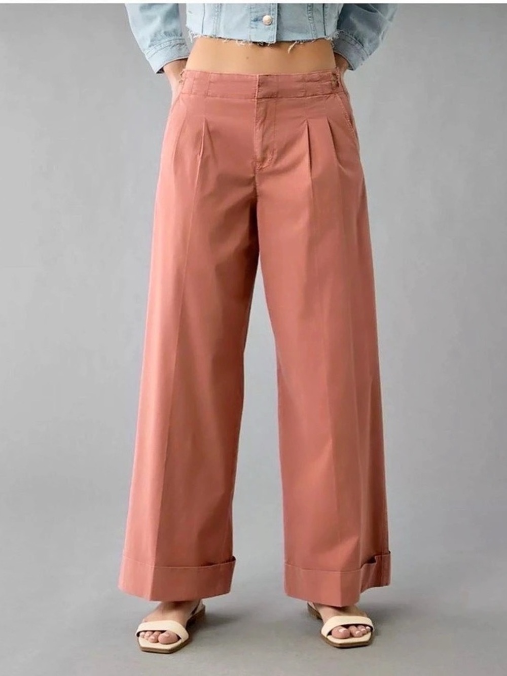 American Eagle Outfitters Wide Leg Pants in Burnt Orange Size 4 Like New